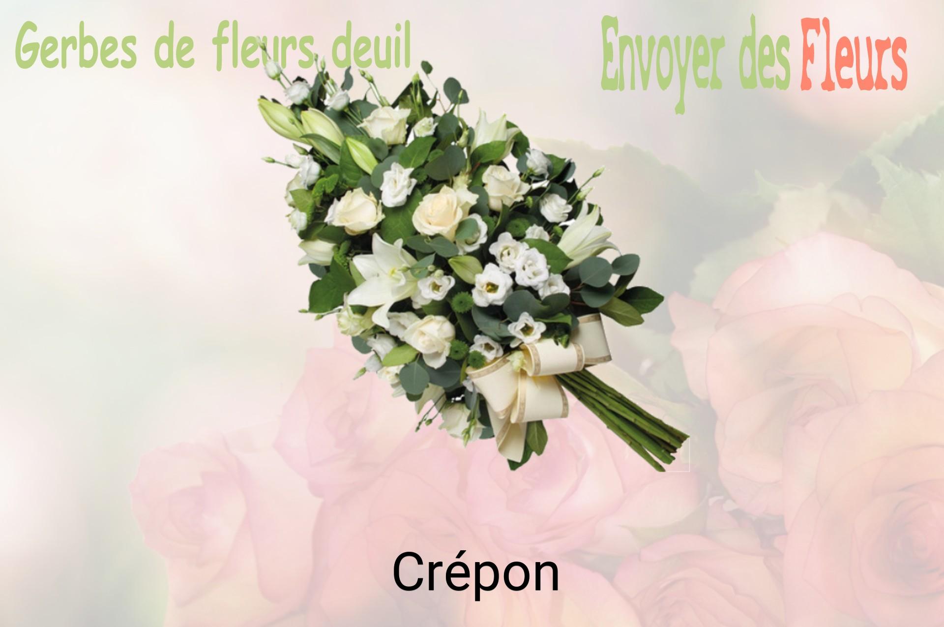 Gerbe de fleurs de deuil livrée à Crépon